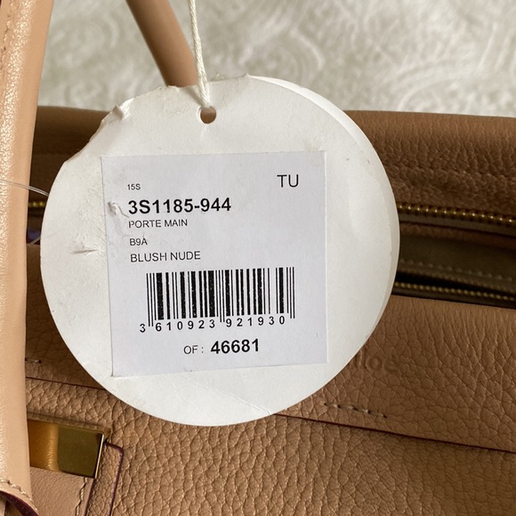 Brand new, authentic Chloe Porte Main bag in blush nude. Card of authenticity. - Picture 7 of 8